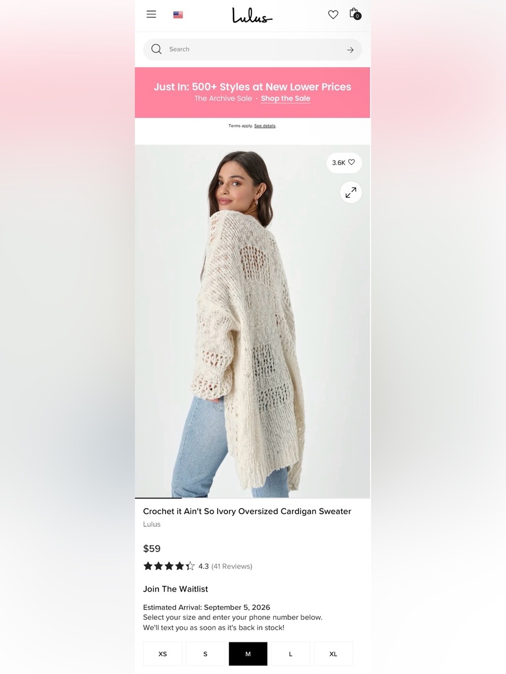 Lulu's Crochet it Ain't So Ivory Oversized Cardigan Sweater - Picture 2 of 8
